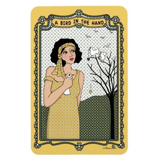 Hand_Cフレックス磁石6"x4"の鳥 マグネット (縦)