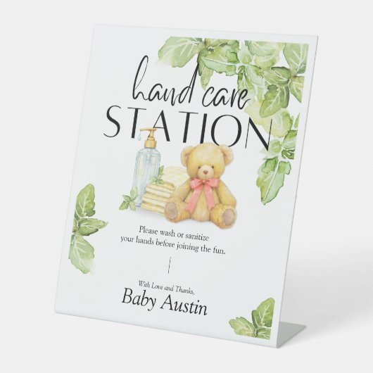 Hand Care Station Sign 台座サイン (正面)