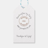 Hand Craftビジネスロゴ感謝してい名 ギフトタグ (正面)