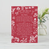 Hand Draw Doodle Christmas letter from Santa  招待状 (スタンド正面)