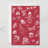 Hand Draw Doodle Christmas letter from Santa  招待状 (裏面)