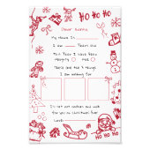 Hand Draw Doodle letter for Santa フォトプリント (正面)