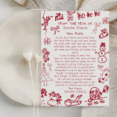 Hand Draw Doodle letter from Santa 招待状