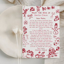 Hand Draw Doodle letter from Santa  招待状