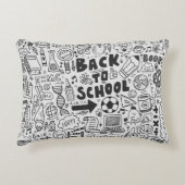 hand draw doodle school element アクセントクッション (正面)