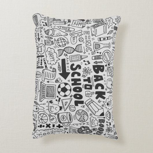hand draw doodle school element アクセントクッション (裏面(縦))