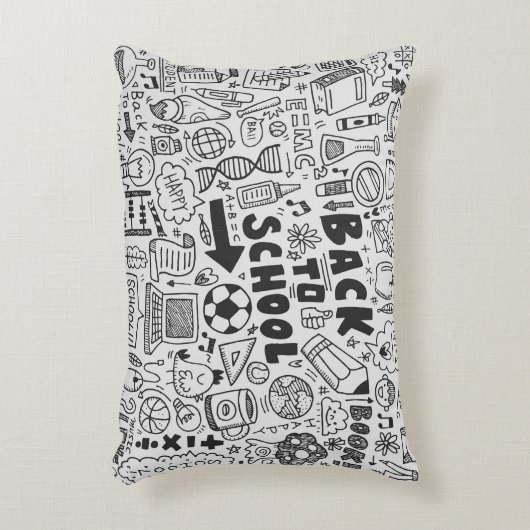 hand draw doodle school element アクセントクッション (正面(垂直))
