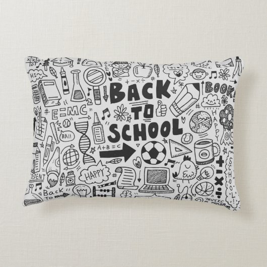 hand draw doodle school element アクセントクッション (裏面)
