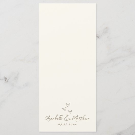 Hand Draw Quirky Whimsical Wedding メニュー (裏面)