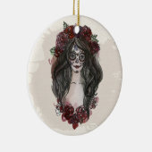 Hand-drawnシンプルなDia de los Muertos |のオーナメント セラミックオーナメント (右)