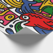 Hand DrawnヴィンテージイラストレーションのDoodle,漫画 ラッピングペーパー (角)