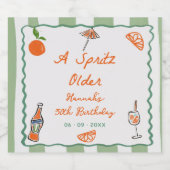 Hand Drawn A Spritz Older Birthday Party スパークリングワインラベル (シングルラベル)