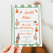 Hand Drawn A Spritz Older Birthday Party