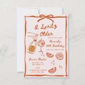 Hand Drawn A Spritz Older Birthday Party Invitatio 招待状 (正面)