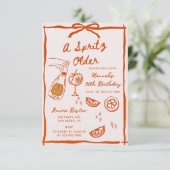 Hand Drawn A Spritz Older Birthday Party Invitatio 招待状 (スタンド正面)