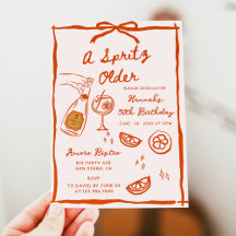 Hand Drawn A Spritz Older Birthday Party Invitatio