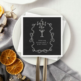 Hand Drawn A Tiny Bit Older Black Birthday Party  スタンダードカクテルナプキン