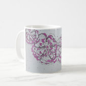 Hand-Drawn Abstract Floral Line Art Mug コーヒーマグカップ (正面左)