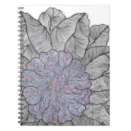Hand Drawn Abstract Floral Spiral Notebook ノートブック