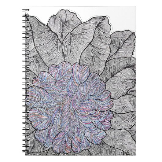 Hand Drawn Abstract Floral Spiral Notebook  ノートブック (正面)