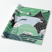 Hand drawn abstract scandinavian graphic illustrat ラッピングペーパー (アンロールド)