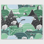 Hand drawn abstract scandinavian graphic illustrat ラッピングペーパー (フラット)