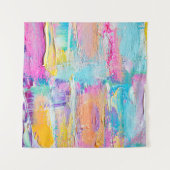 Hand drawn acrylic painting. Abstract art backgrou タペストリー (正面(横))