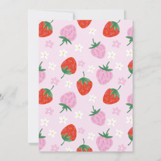 Hand-Drawn Aesthetic Strawberry Seamless Pattern  招待状