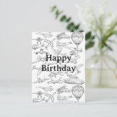 Hand drawn Airplanes Aviation Pilot Aviator Fun ポストカード (スタンド正面)