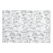 Hand drawn Airplanes Aviation Pilot Aviator Fun 枕カバー (裏面-左)