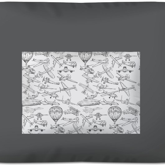 Hand drawn Airplanes Aviation Pilot Aviator Fun 枕カバー
