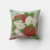 Hand-Drawn Apple Throw Pillow – Farmhouse Orchard  クッション (裏面)