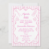 Hand Drawn Apres Bebe Apres Ski Girl Baby Shower 招待状 (正面)