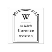 Hand Drawn Arch Frame Monogram Ex Libris Book ラバースタンプ (インプリント)