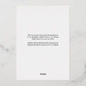 Hand Drawn Arch Photo Gold Graduate Announcement 箔招待状 (裏面)