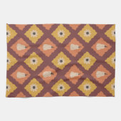 Hand Drawn Autumn Diamond Pattern Kitchen Towel キッチンタオル (横)
