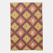 Hand Drawn Autumn Diamond Pattern Kitchen Towel キッチンタオル (縦)