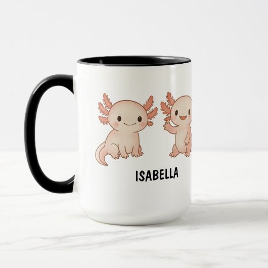 Hand Drawn Axolotl Custom Cute Mug マグカップ (左)