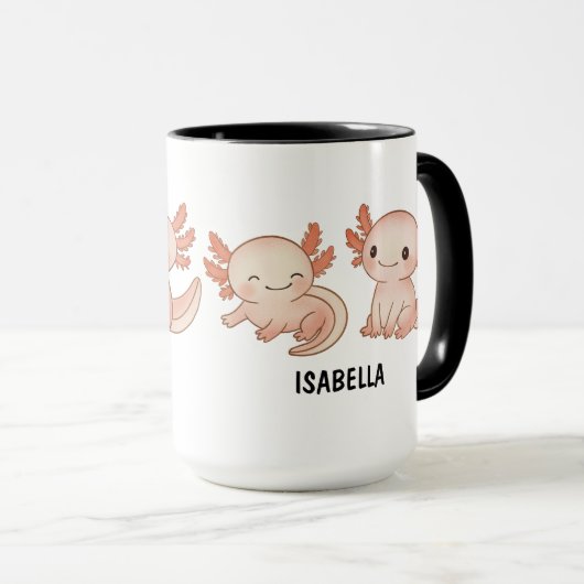Hand Drawn Axolotl Custom Cute Mug マグカップ (正面右)