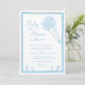 Hand Drawn Baby in Bloom Farmer Market Baby Shower 招待状 (スタンド正面)