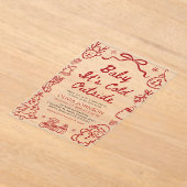 Hand Drawn Baby It's Cold Outside Baby Shower アクリル招待状 (レイダウン)