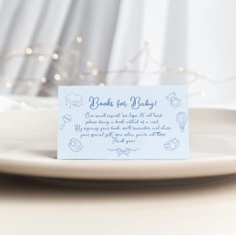 Hand Drawn Baby Shower, Bow Boy Books for Baby エンクロージャーカード