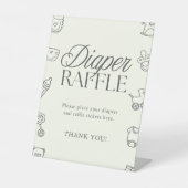 Hand Drawn Baby Shower Diaper Raffle Sign 台座サイン (正面)