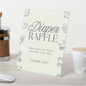 Hand Drawn Baby Shower Diaper Raffle Sign 台座サイン (インサイチュ)