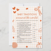 Hand Drawn Baby Traditions Around The World Game 招待状 (正面)