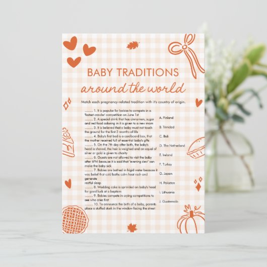 Hand Drawn Baby Traditions Around The World Game 招待状 (スタンド正面)