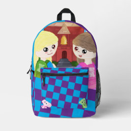 Hand Drawn Back To School Designed Backpack プリントバックパック