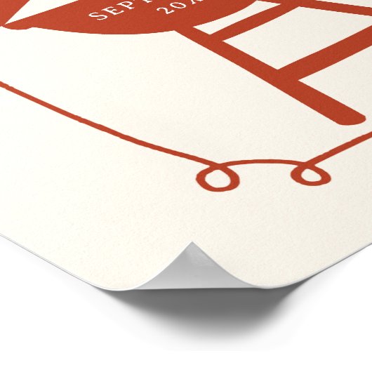 Hand Drawn Backyard I do BBQ engagement party  ポスター (角)