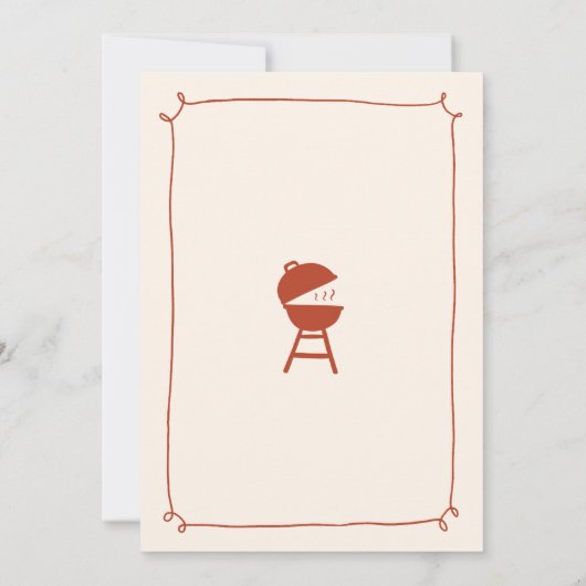 Hand Drawn Backyard I do BBQ engagement party 招待状 (裏面)