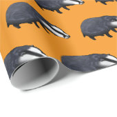 Hand Drawn Badger Illustration Design ラッピングペーパー (ロールコーナー)